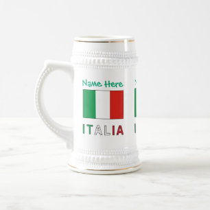 Italien och italienska flaggan Grön personaliserin Sejdel
