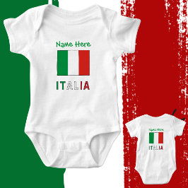 Italien och italienska flaggan Grön personaliserin T Shirt