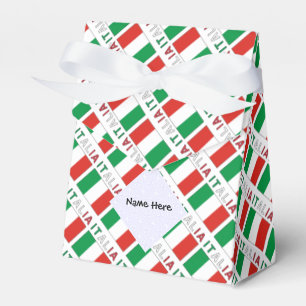 Italien och italienska flaggan Klinkad med Ditt Na Presentaskar