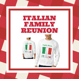 Italien och italienska flaggan med ditt namn lång ärmad tröja