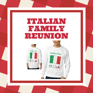 Italien och italienska flaggan med ditt namn lång ärmad tröja