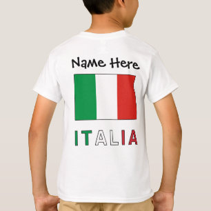 Italien och italienska flaggan med ditt namn t shirt