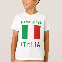 Italien och italienska flaggan med ditt namn t shirt