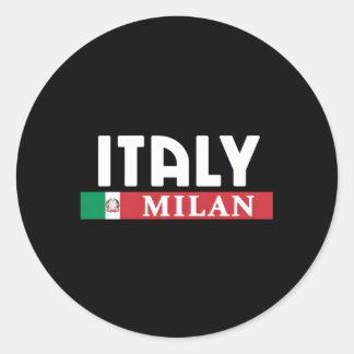Italien och italienska staden Milano Runt Klistermärke