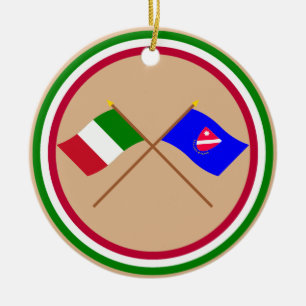 Italien och Molise korsad flaggor Julgransprydnad Keramik