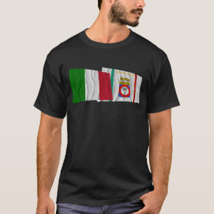 Italien och Puglia som vinkar flaggor Tee Shirt