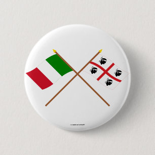 Italien och Sardegna korsad flaggor Knapp
