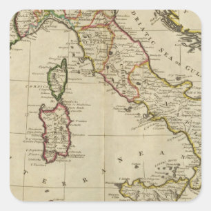 Italien och Sardinia Fyrkantigt Klistermärke
