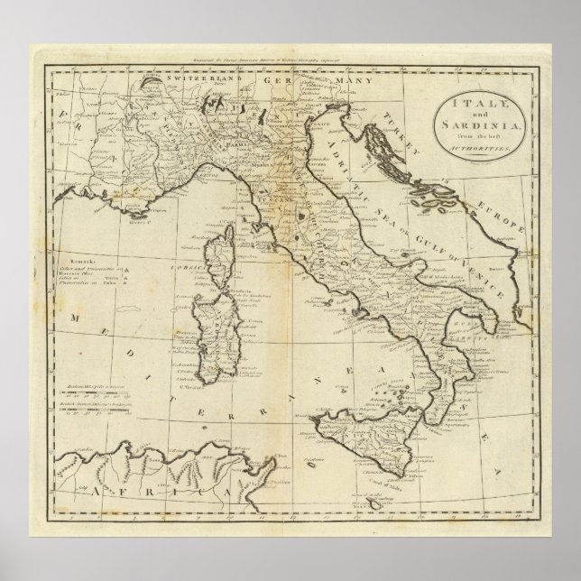 Italien och Sardinien Poster (Framsidan)
