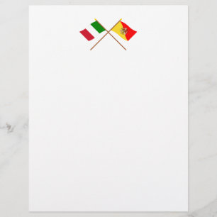 Italien och Sicilien korsade flaggor