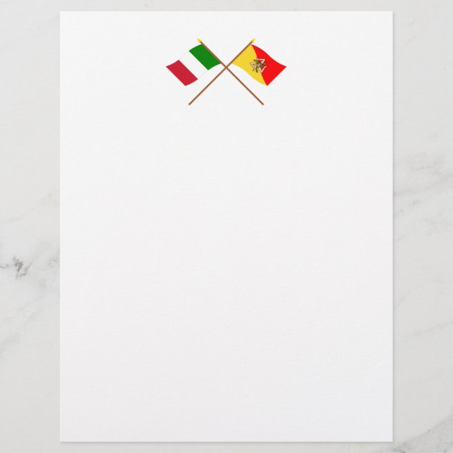 Italien och Sicilien korsade flaggor (Framsida)