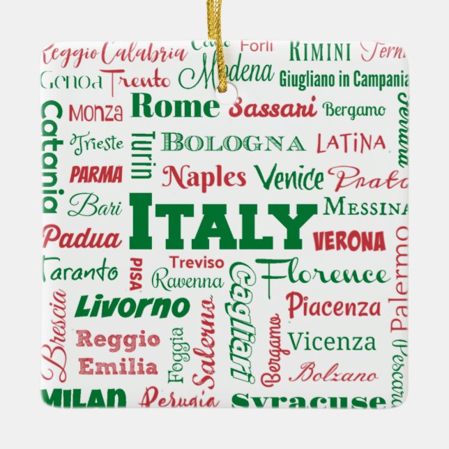 Italien: Ornamet - färg i Italien Julgransprydnad Keramik (Framsida)