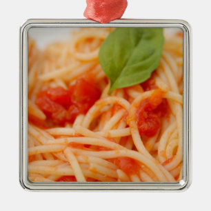Italien, Orta, Lake Orta, spaghetti med tomat Julgransprydnad Metall
