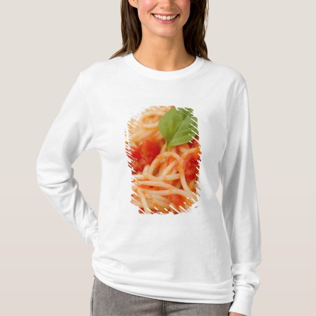 Italien, Orta, Lake Orta, spaghetti med tomat T Shirt (Framsida)