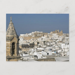 Italien, Ostuni, närbild av gammal stad Vykort