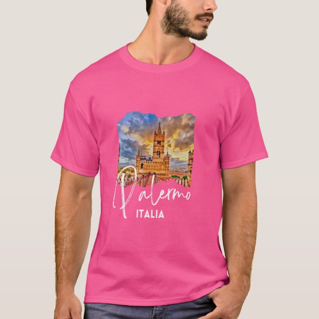 Italien Palermo Souvenir Palermo 1 T Shirt (Framsida)