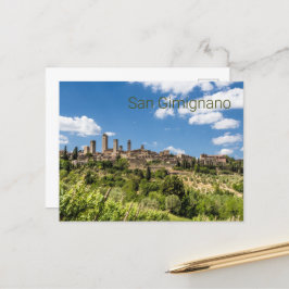 Italien Panorama Souvenir San Gimignano Tuscany Helg Vykort