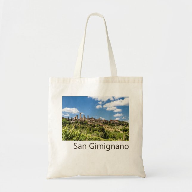 Italien Panorama Souvenir San Gimignano Tuscany Tygkasse (Framsidan)