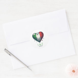 Italien par Bröllop Runt Klistermärke