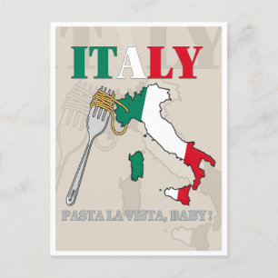 ITALIEN PASTA LA VISTA, BABY! INBJUDAN VYKORT