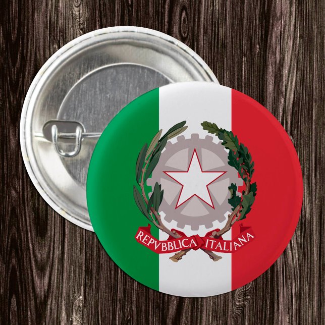 Italien, patriotisk italiensk Flagga, Emblem Knapp (Skapare uppladdad)