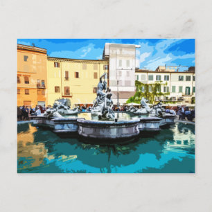 Italien Piazza Navona på Fontän-torget, Rom Vykort