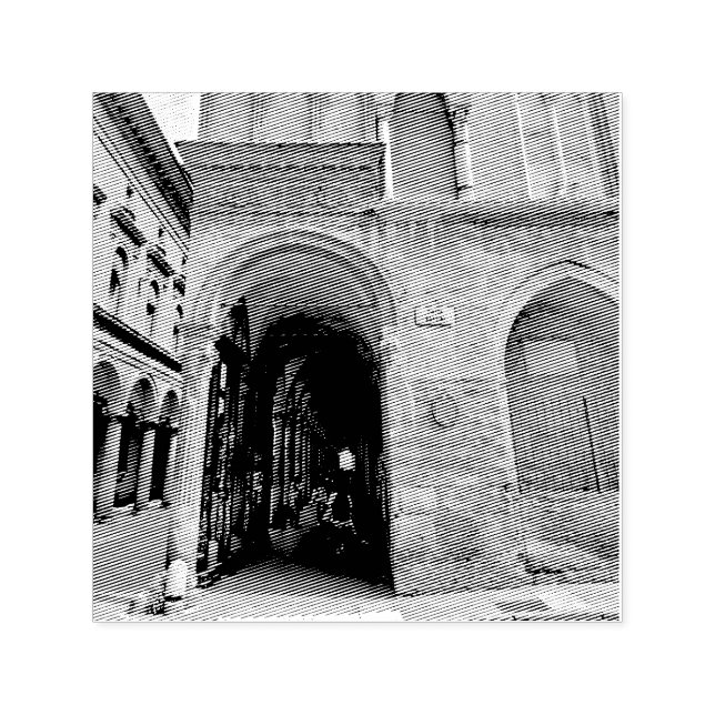 Italien Piazza Rossini Bologna Självfärgande Stämpel (Design)