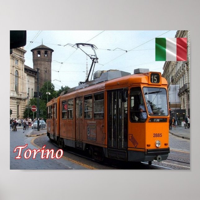 Italien - Piemonte - Torino - Tram - Poster (Framsidan)