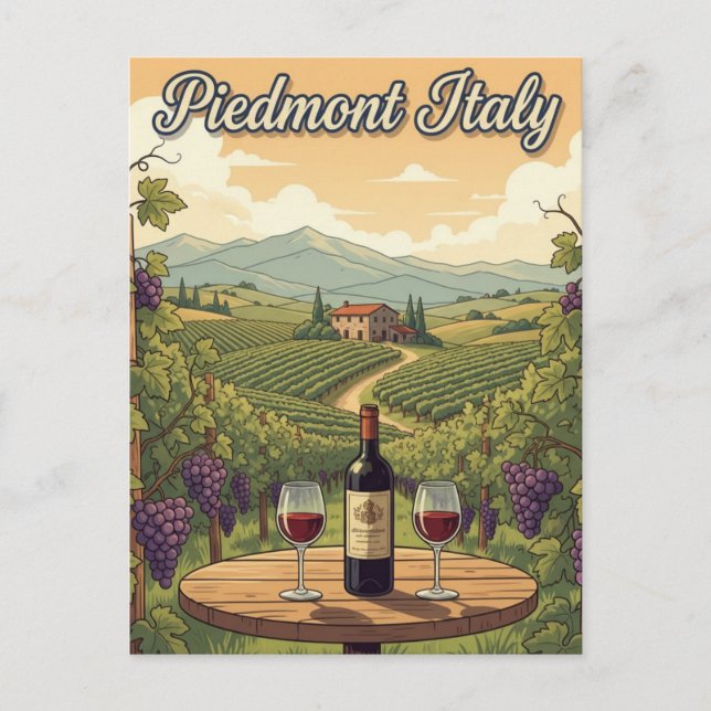 Italien Piemonte Travel Vykort (Framsida)