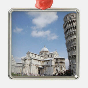 Italien, Pisa. Katedral, baptisterium och Lutande Julgransprydnad Metall
