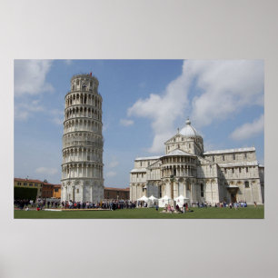 Italien, Pisa. Leaning Torn i Pisa och Poster