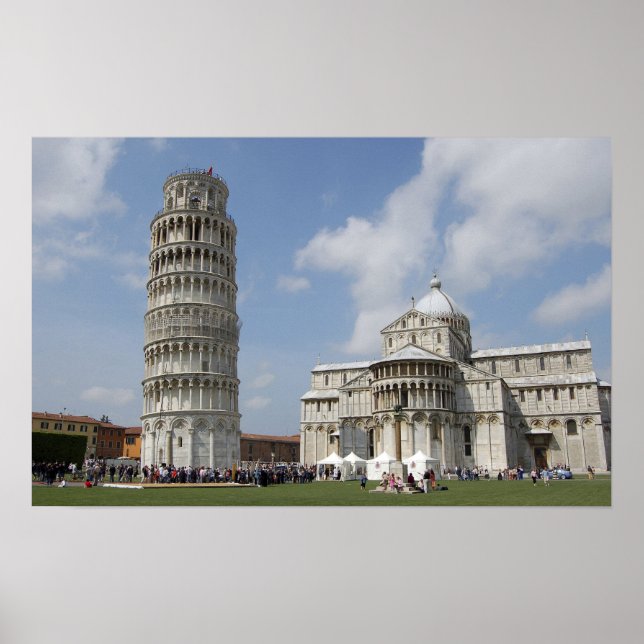 Italien, Pisa. Leaning Torn i Pisa och Poster (Framsidan)