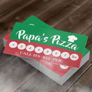 Italien Pizza Pasta Restaurant Loyalty Slår Lojalitetskort