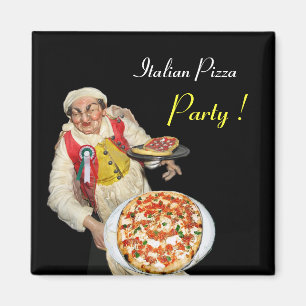 ITALIEN PIZZA,svart Magnet