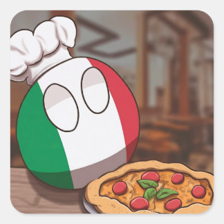 Italien Polandball Cute Kawaii julgåva Lycklig Fyrkantigt Klistermärke