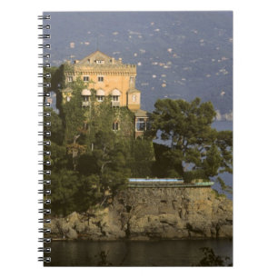 Italien, Portofino. Scenisk liv på Anteckningsbok Med Spiral