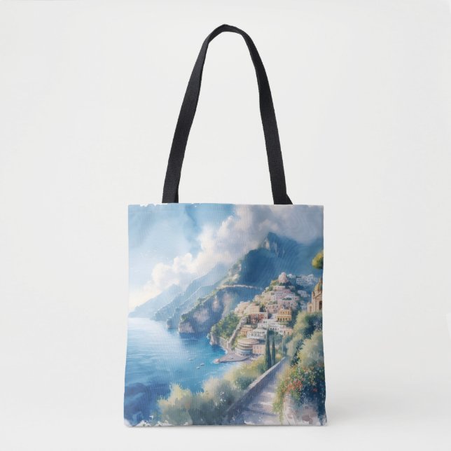 Italien Positano Romantic Travel Annibröllopsgåva Tygkasse (Framsida)