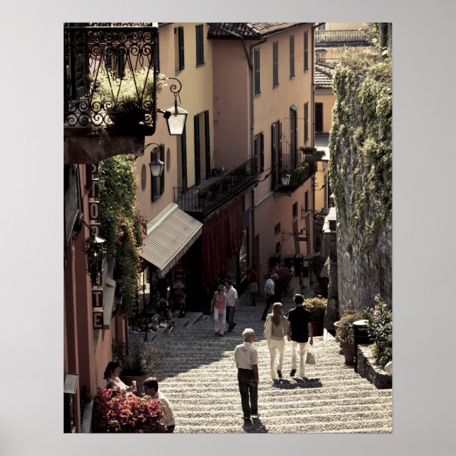 Italien, provinsen Como, Bellagio. Salita 2 Poster (Framsidan)