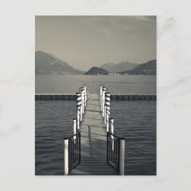 Italien, provinsen Como, Tremezzo. Sjö pier. Vykort (Framsida)