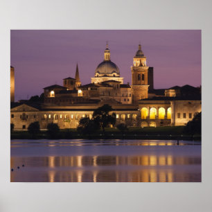 Italien, provinsen Mantua, Mantua. Stadsvy och Poster