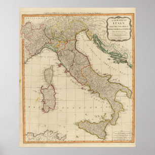 Italien räcker den kulöra kartbokkartan poster