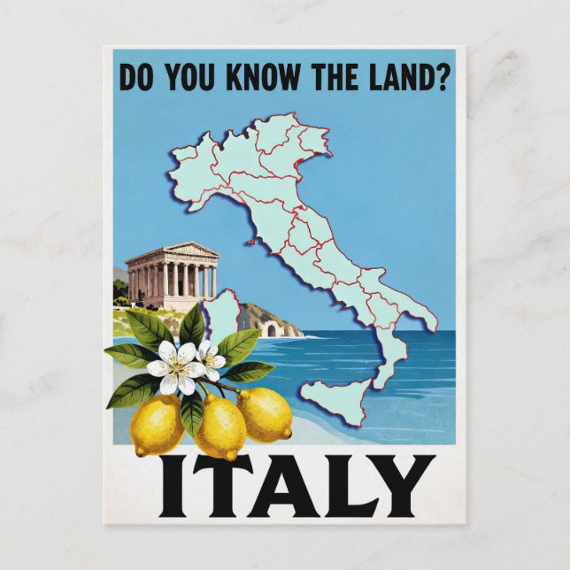 Italien Resa Affisch Vykort (Framsida)