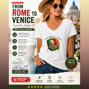 Italien Resa Landmärken Krage T-Shirt Rom Veni