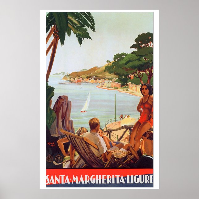 Italien Resa till Santa Margherita Ligure Poster (Framsidan)