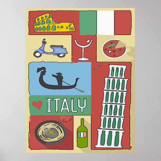 Italien, resebyrå poster (Framsidan)