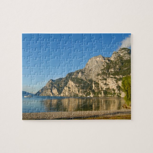 Italien, Riva del Garda, Gardasjön, Berg Pussel (Horisontell)
