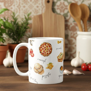 Italien Rollig Mat kock Färgrik Kaffemugg