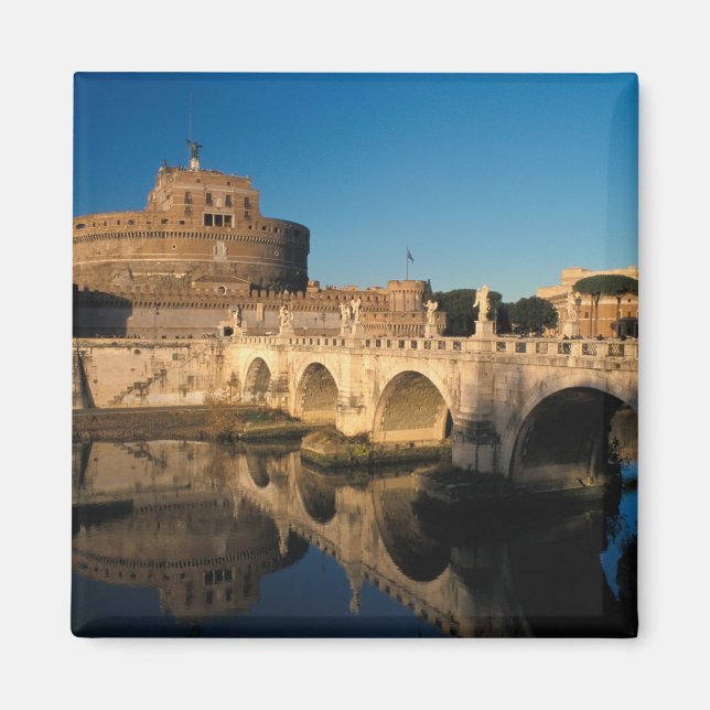 Italien, Rom, Castel Sant'Angelo och flod Magnet (Framsidan)