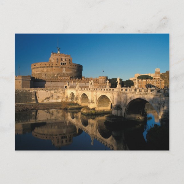 Italien, Rom, Castel Sant'Angelo och flod Vykort (Framsida)