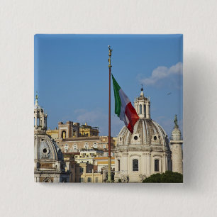 Italien, Rom. Italienska flagga Knapp
